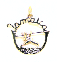 Jamaica Limbo Pendant Real Solid 14k Yellow Gold 2.1g - £198.64 GBP