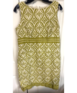 Jones New York 14 Knit Lined Zipper Back Green &amp; Ivory Dress - $34.65