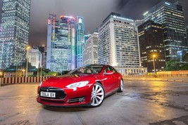 2015 Tesla Model 2 Poster | 24 X 36 Inch | Red - £15.94 GBP