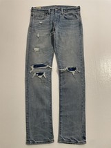 NWT J.Crew 30 x 32 484 Slim DESTROYED &amp; Mended Japanese Kurabo Flex Denim Jeans - $64.99