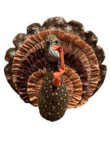 Vintage Handmade Fabric Stuffed Turkey Thanksgiving Centerpiece Decor Gobble - £23.27 GBP