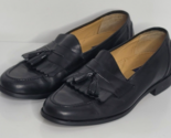 Chaps Mens Black Leather 9.5 M Kiltie Tassel Slip On Loafer Shoes 096-8104 - £17.43 GBP