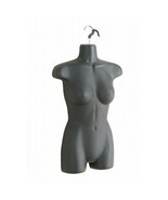 New Female Dress Mannequin Form (Hard Plastic / Black) with Hook for Han... - $71.48 CAD