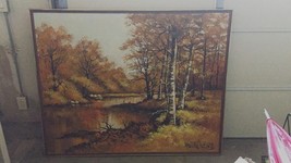 Large 61"x 49" Original Walter Sherwood Landscape Oil Painting Signed Artist Art image 8