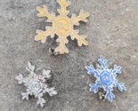 3 SKI Snowflake Vintage Hat Lapel Pins Lot Set Travel Souvenir Winter Sp... - $29.99