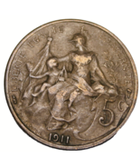 France 5 Centimes, 1911~Free Shipping #A85 - £4.69 GBP