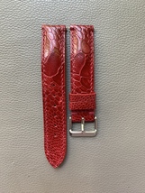 Red Genuine Ostrich Leather Watch Strap Band Custom Size 16 17 18 19 20 ... - $48.00