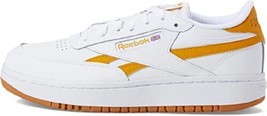 Reebok Women&#39;s Club C Double Sneaker White/Bright Ochre/Gum GY9740 - £66.08 GBP