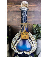 Witchcraft Skeleton Fingers And Skull Blue Decorative Potion Bottle Drin... - $30.99