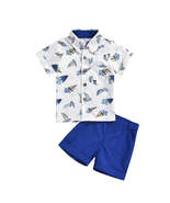 Summer Sailing Print Short-sleeved Shirt Suit Children&#39;s Shirt Shorts - £24.95 GBP
