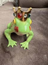 Fanciful Frogs by Westland &quot;Frog Prince&quot; Ceramic Crown Lid Excellent - £9.01 GBP