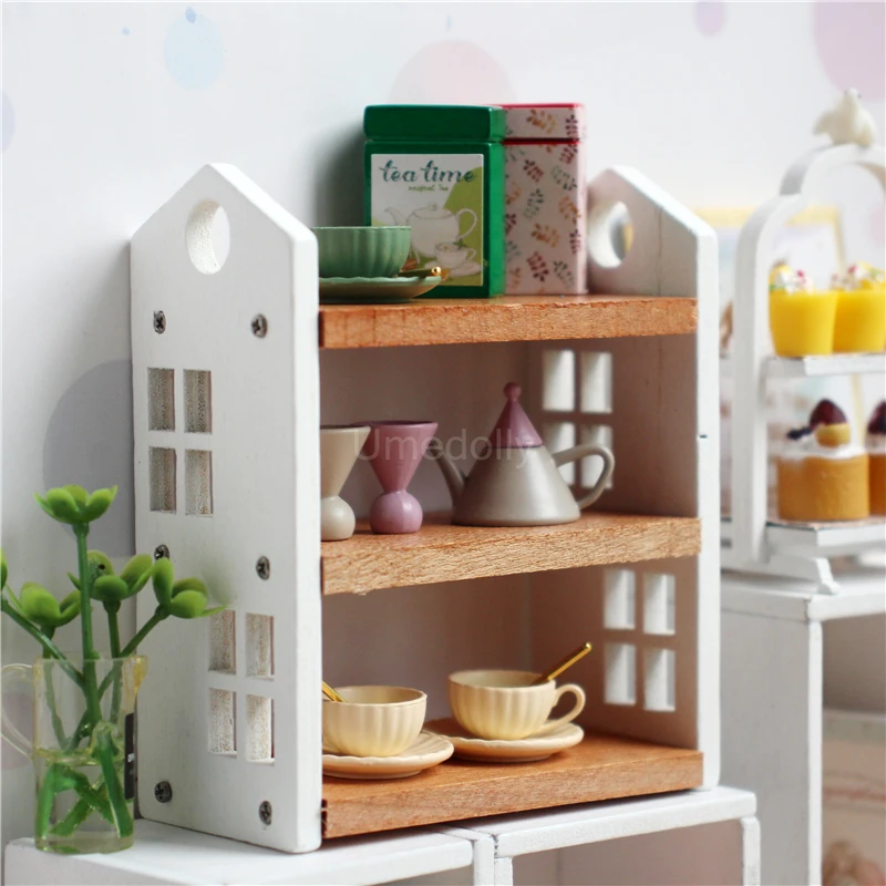 1PCS 1/12 Scale Miniature Dollhouse 3 Layer Storage Rack Shelf Mini House - £10.59 GBP
