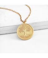14K 9K Dainty Solid gold Tree of life Pendant Charm necklace, Gift for w... - £175.00 GBP+