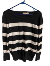 Faded Glory Girls Size L Sweater Striped Knit Long Sleeved Black White - £6.20 GBP