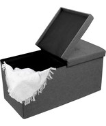 Carolmade 30 Inches Storage Ottoman Bench With Flipping Lid, Linen, Dark... - €44,19 EUR