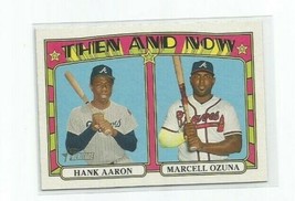 Hank AARON/ Marcell Ozuna 2021 Topps Heritage Then And Now Insert Card #TN-8 - £3.92 GBP