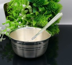 999 solid sterling silver bowl&amp;spoon stay baby/kids healthy, silver vess... - £186.44 GBP