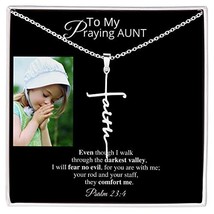 Praying Aunt Auntie Faith Cross Necklace | Aunt Vintage Inspired Jewelry | From  - £23.70 GBP