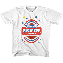 Charms Blow Pop Cherry Kids T Shirt Candy Wrapper Nostalgia Lollipops Tootsie - £16.98 GBP