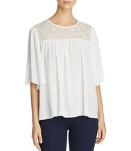 Kim &amp; Cami Womens Lace Yoke Bell Sleeve Top Size Large Color White - £53.49 GBP