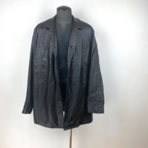 Wilson Leather Mens Jacket Coat 3XLT Black Quilt Lined Buttons Zip Pockets - £75.17 GBP