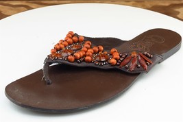 Carlos Santana Sz 8 M Brown Flip Flop Leather Women Sandals Tahiti - £15.44 GBP