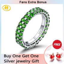 Natural Chrome Diopside Solid Sterling Silver Eternity Rings 4.5 Carats Genuine  - £85.21 GBP