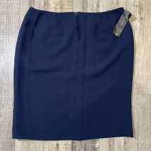 NWT Jones New York Platinum Collection Skirt Size 14 Blue Back Zip - £23.88 GBP