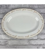 222 FIFTH Give Thanks White And Gold Serving Platter Thanksgiving Holiday - £24.35 GBP