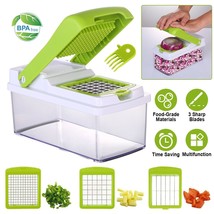 Food Vegetable Mandolin Slicer Chopper Grater Onion Dicer Cutter with Co... - £37.87 GBP