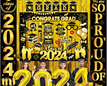 Graduation Party Supplies Black and Gold Class of 2024, Congrats Grad Ba... - $25.51