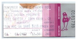 Jerry Garcia Banda Concierto Ticket Stub August 18 1985 Oakland California - £39.30 GBP