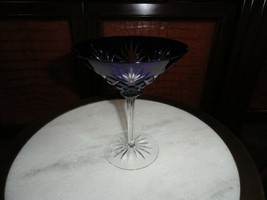 Faberge Odessa Cobalt Blue Colored  Crystal Martini Glass - $5,615.76 MXN