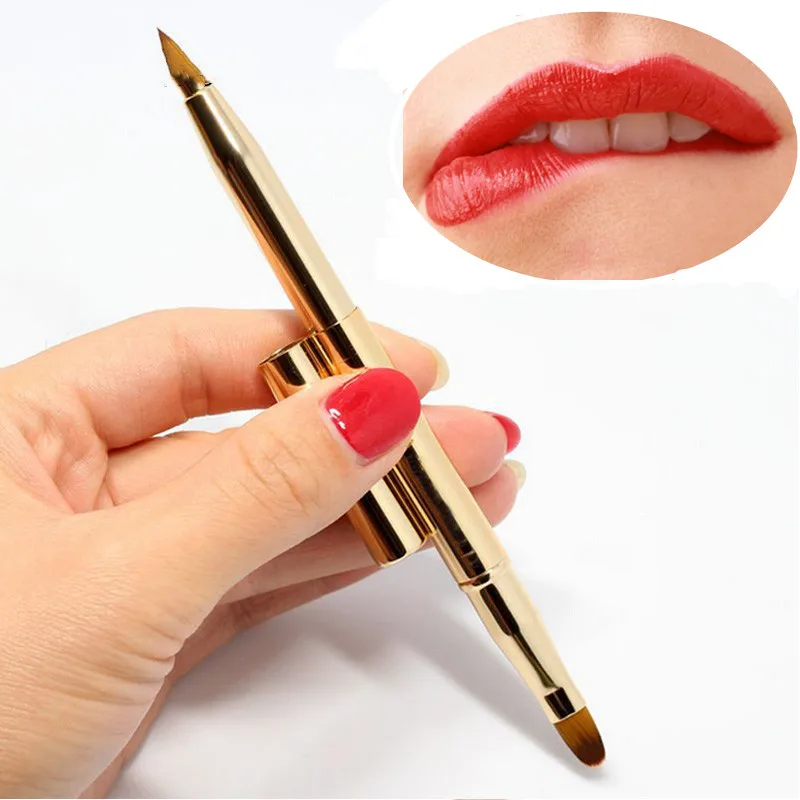 1PC Thin Eye Liner Brush Beauty  Bamboo Handle Bent Double End Eyeliner Brush +  - £20.03 GBP