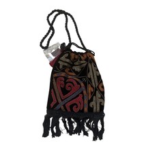 Peruvian Connection Black Embroidered Velvet Bag New with tags - $1,457.83 MXN