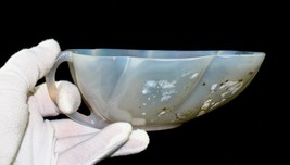 FINE CRAFTED NATURAL CHALCEDONY 2225 CARATS CARVED DESIGNER BOWL FOR HOM... - $807.50