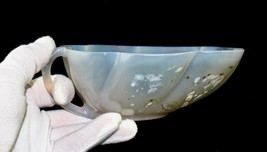 FINE CRAFTED NATURAL CHALCEDONY 2225 CARATS CARVED DESIGNER BOWL FOR HOM... - £645.47 GBP