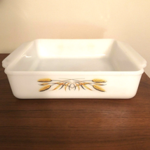 Fire King Square Baking Dish Golden Wheat #452 8&quot; Best Brownie Dish Ever - $17.99