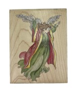 Glorious Angel Christmas Holiday Stamps Happen 80064 Rubber Stamp Vintage - £7.64 GBP