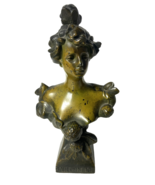 Vintage Antique Art Deco French Spelter Lady Bust “Boule De Neige” Or Sn... - $81.22 CAD