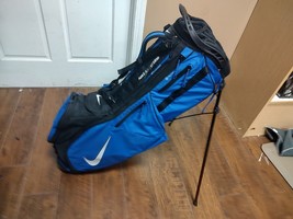 Nike 14 Divider Air Hybrid Dual Strap Golf Stand Bag Blue/Black - £171.39 GBP