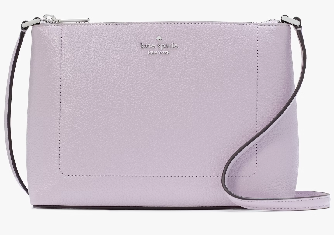 Kate Spade Leila Crossbody Bag Violet Pebbled Leather Purse KG464 NWT $299 MSRP