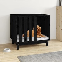 Dog House Black 70x50x62 cm Solid Wood Pine - £63.42 GBP
