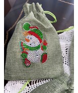 Embroidered Christmas Bag, Christmas Gift Card Bags, Diamond Painting So... - $13.70 CAD