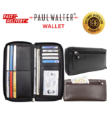 Genuine Leather Checkbook Cover Long Organizer Lady&#39;s Wallet with RFID B... - $430.37 MXN