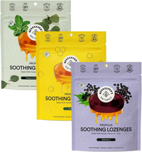 Soothing Honey Cough Drops 3 Flavors Pack,Honey,Peppermint &amp; Elderberry Sore Thr - £25.41 GBP