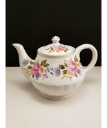 Caledonia Pottery Teapot Staffordshire England 5 Cup Floral Décor Pink R... - €30,10 EUR