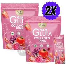 Manee Gluta Collagen Pink Anti-Aging Skin Brightening Glow Whitening 2 x 30's  - $58.20