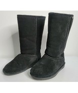 Bearpaw Emma Tall Women Suede Winter Boots Size US 5 Black Sheep - $22.99