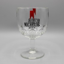 Vtg Michelob Beer Stemmed Thumbprint Dimpled Goblet Heavy Glass 6&quot; Tall 16 Oz - £7.73 GBP